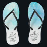 Ombre Watercolor Wedding Flip Flops - Blue<br><div class="desc">Celebrate in style with these trendy wedding flip flops. This design is easy to personalise with your special event wording and your guests will be thrilled when they receive these fabulous party favours.</div>