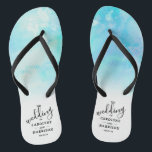 Ombre Watercolor Wedding Flip Flops - Blue<br><div class="desc">Celebrate in style with these trendy wedding flip flops. This design is easy to personalise with your special event wording and your guests will be thrilled when they receive these fabulous party favours.</div>