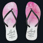 Ombre Watercolor Wedding Flip Flops - Pink<br><div class="desc">Celebrate in style with these trendy wedding flip flops. This design is easy to personalise with your special event wording and your guests will be thrilled when they receive these fabulous party favours.</div>
