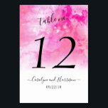 Ombre Watercolor Wedding Table Number Cards - Pink<br><div class="desc">Celebrate in style with these trendy wedding table number cards. This design is easy to personalise with your special event wording and your guests will be thrilled when they see these fabulous table numbers. *** HOW TO ORDER *** Please customise and add each table number card to your cart, one...</div>