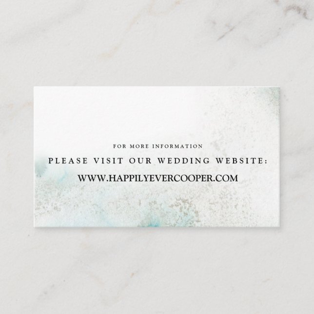 Ombre Watercolor Wedding Website Cards | GREEN (Front)