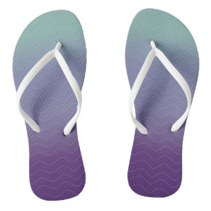 Ombré Waves - Teal & Purple Flip Flops