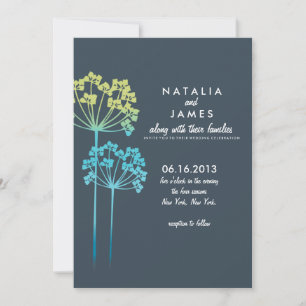 Ombre Wildflowers Wedding Design Invitation