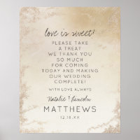 Ombre Yellow Gold Frost Love is Sweet Wedding Sign
