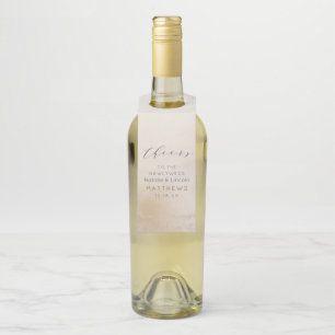 Ombre Yellow Gold Frosted Foil Chic Cheers Wedding Bottle Tag
