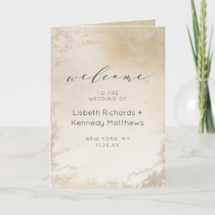 Ombre Yellow Gold Frosted Foil Wedding Ceremony Programme