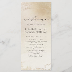 Ombre Yellow Gold Frosted Foil Wedding Ceremony Programme