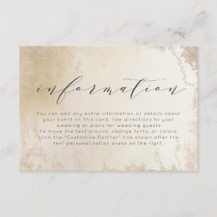 Ombre Yellow Gold Frosted Foil Wedding Information Enclosure Card