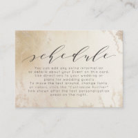 Ombre Yellow Gold Frosted Foil Wedding Schedule