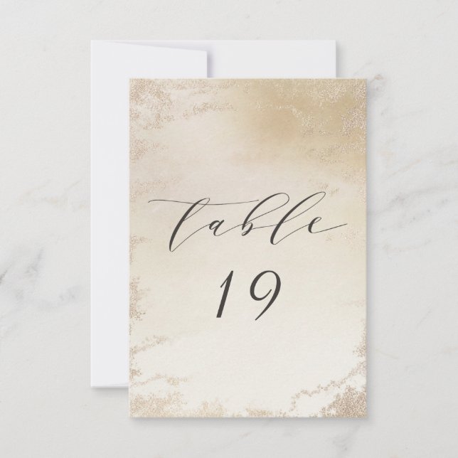 Ombre Yellow Gold Frosted Wedding Table Numbers (Front)