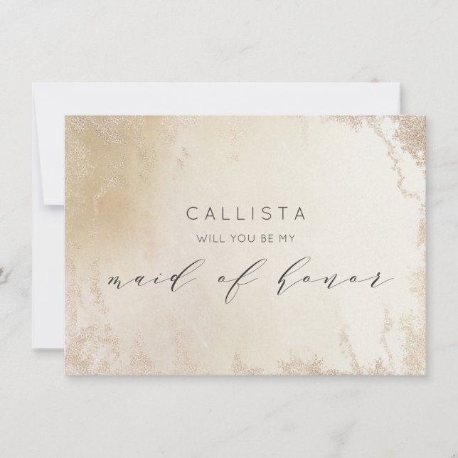 Ombre Yellow Gold Luxe Maid of Honour Proposal Car (Front)