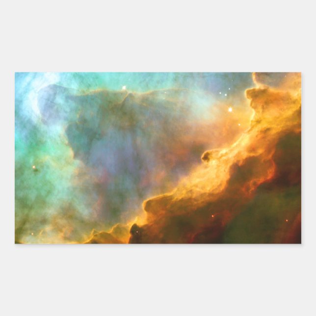 Omega / Swan Nebula (Hubble Telescope) Rectangular Sticker (Front)