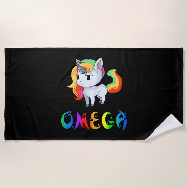 Omega Unicorn Beach Towel (Front)