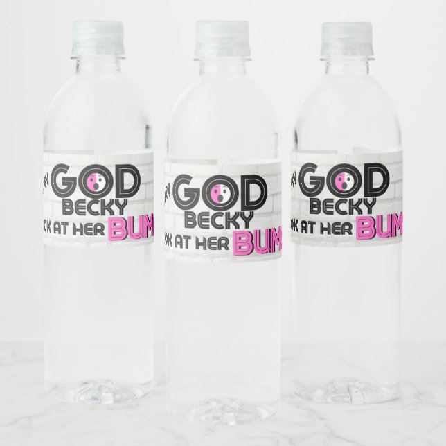 OMG Becky! Look at her BUMP|Pink 90's Hip Hop Water Bottle Label (Bottles)