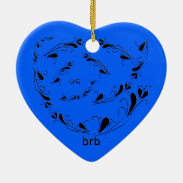 OMG! brb Ceramic Tree Decoration (Front)