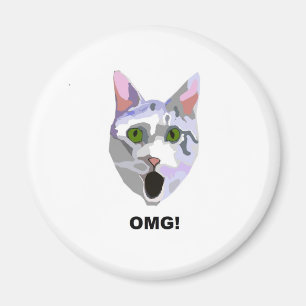 OMG! CAT 'what has he seen?' Magnet