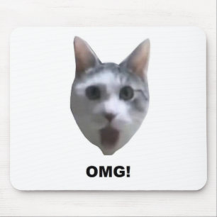 OMG CAT! (what has he seen?) Mouse Mat
