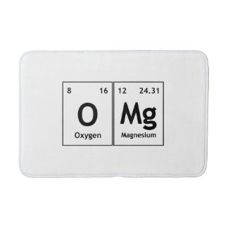 OMg Chemistry Periodic Table Words Element Symbols Bath Mat