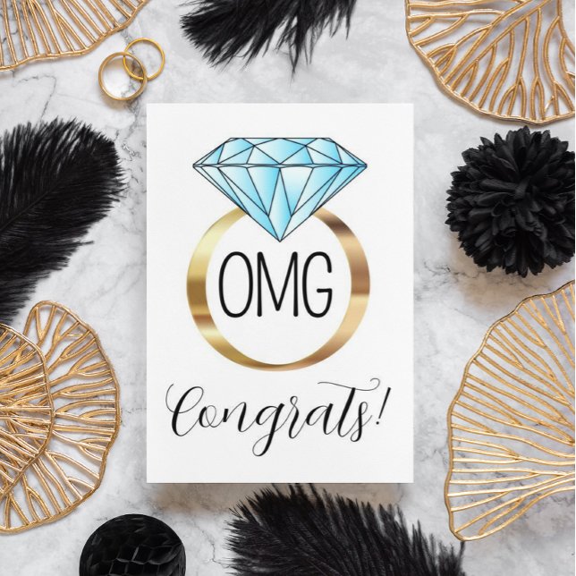 OMG Congrats Diamond Engagement Ring Card (Creator Uploaded)