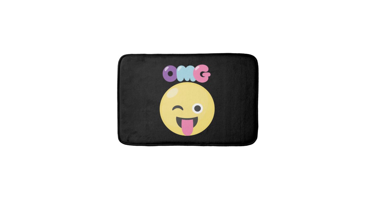 OMG Emoji Bath Mat Zazzle