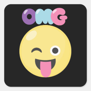 OMG Emoji Square Sticker