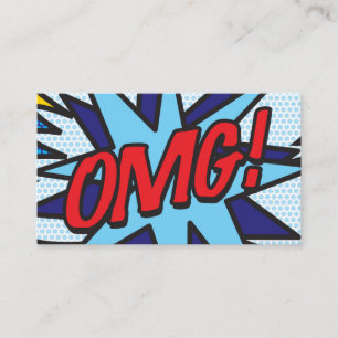 OMG Fun Retro Comic Book Business Card