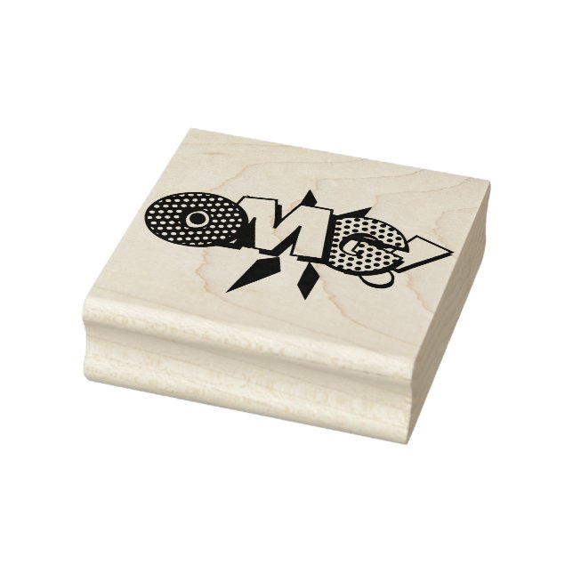 OMG Fun Retro Comic Book Pop Art Rubber Stamp (Stamp)