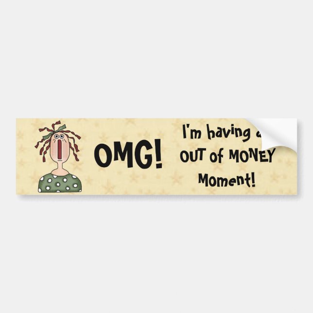 OMG! Funny Comic Girl Saying Bumper Sticker (Front)
