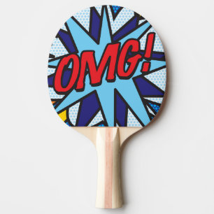 OMG Funny Cool Modern Comic Book Ping Pong Paddle