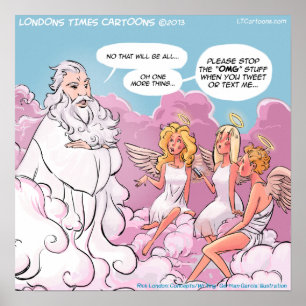 OMG Funny Social Media Cartoon Poster