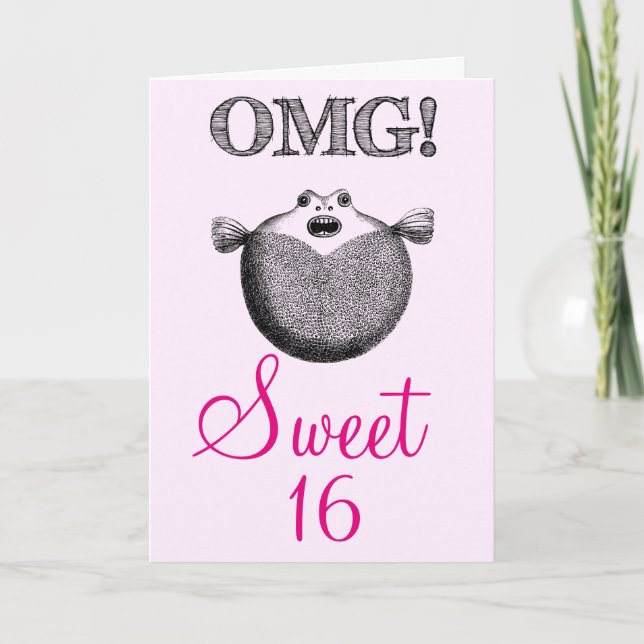 OMG Funny Sweet 16 birthday Card (Front)