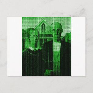 OMG GMO farmer Matrix Postcard