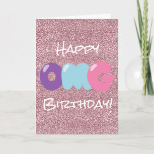 OMG Happy Birthday Glitter Card