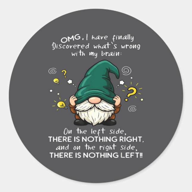 Omg I Have Finally Discovered What's Wrong With My Classic Round Sticker (Front)