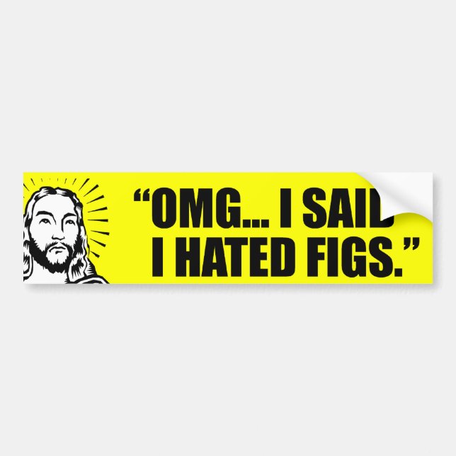 OMG, I SAID I HATED FIGS BUMPER STICKER (Front)