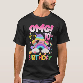 OMG It's My 10Th Birthday Girl Fidget 10 Years Old T-Shirt
