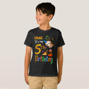 OMG It's My 5th Birthday 5 Years Old Cute sloth Gi T-Shirt