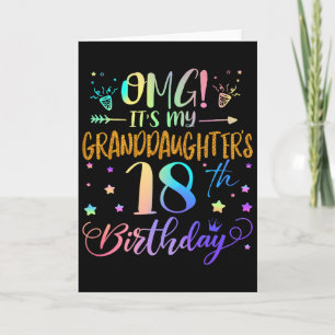 Omg Its My Granddaughters 18th Birthday Sweet 18 Y Card
