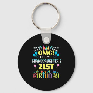 Omg Its My Granddaughters 21st Birthday Sweet 21 Y Key Ring