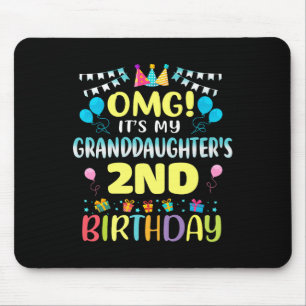 Omg Its My Granddaughters 2nd Birthday Sweet 2 Yea Mouse Mat