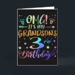 Omg Its My Grandsons 3rd Birthday Sweet 3 Years Ol Card<br><div class="desc">Omg Its My Grandsons 3rd Birthday Sweet 3 Years Old</div>