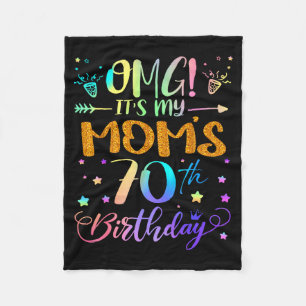 Omg Its My Moms 70th Birthday Sweet 70 Years Old Fleece Blanket