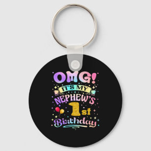 Omg Its My Nephews 1st Birthday Happy 1 Years Old  Key Ring