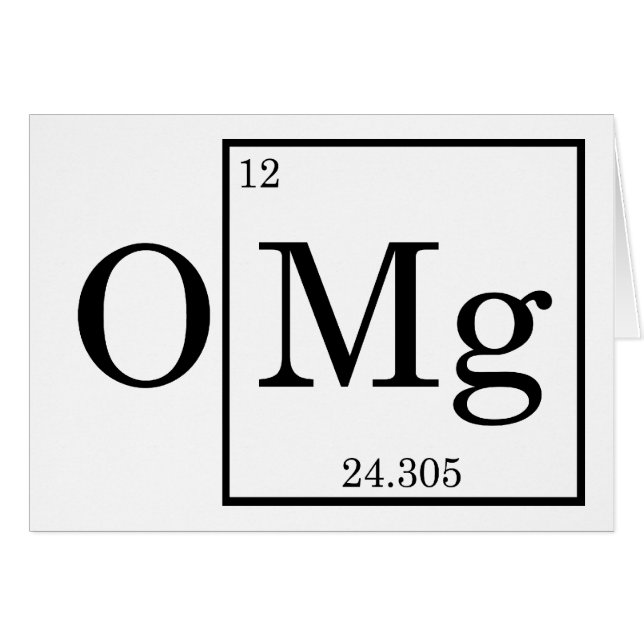 OMG - Magnesium - Mg - periodic table (Front Horizontal)