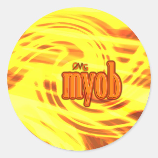 OMG! myob Classic Round Sticker (Front)