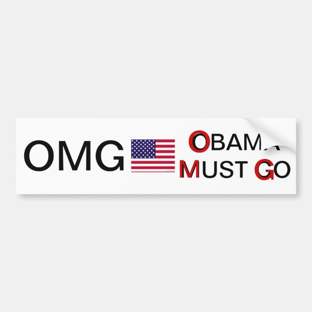 OMG...OBAMA MUST GO BUMPER STICKER (Front)