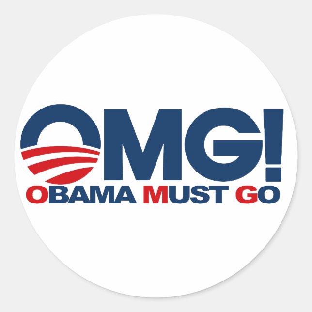 OMG! Obama Must Go Classic Round Sticker (Front)
