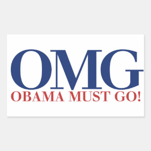 OMG Obama Must GO Rectangular Sticker