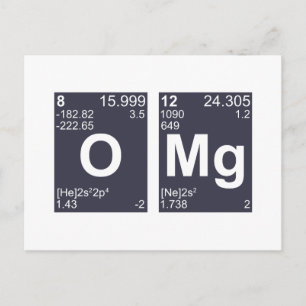 OMG Oh My God Periodic Table Elements Postcard