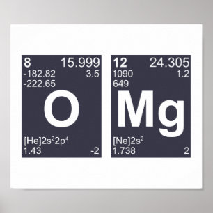 OMG Oh My God Periodic Table Elements Poster